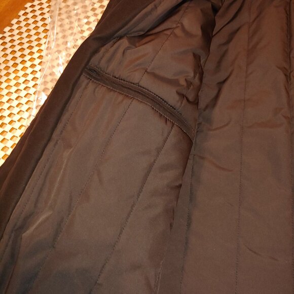 Cotton Twill Insulated Classy Coat - Size Large  - Color Brown - Picture 9 of 12